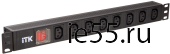 ITK PDU 7 розеток C13, с LED выкл, 1U, вх. C14, без шнура